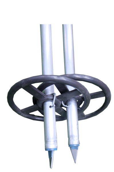 Palki alyuminivye s bol'shim opornym kol'com (d 150mm) 2